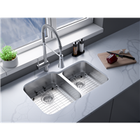 (image for) Pelican PL-VS6040 16G Stainless Steel Double Bowl Undermount Kitchen Sink 32'' x 20-1/2"